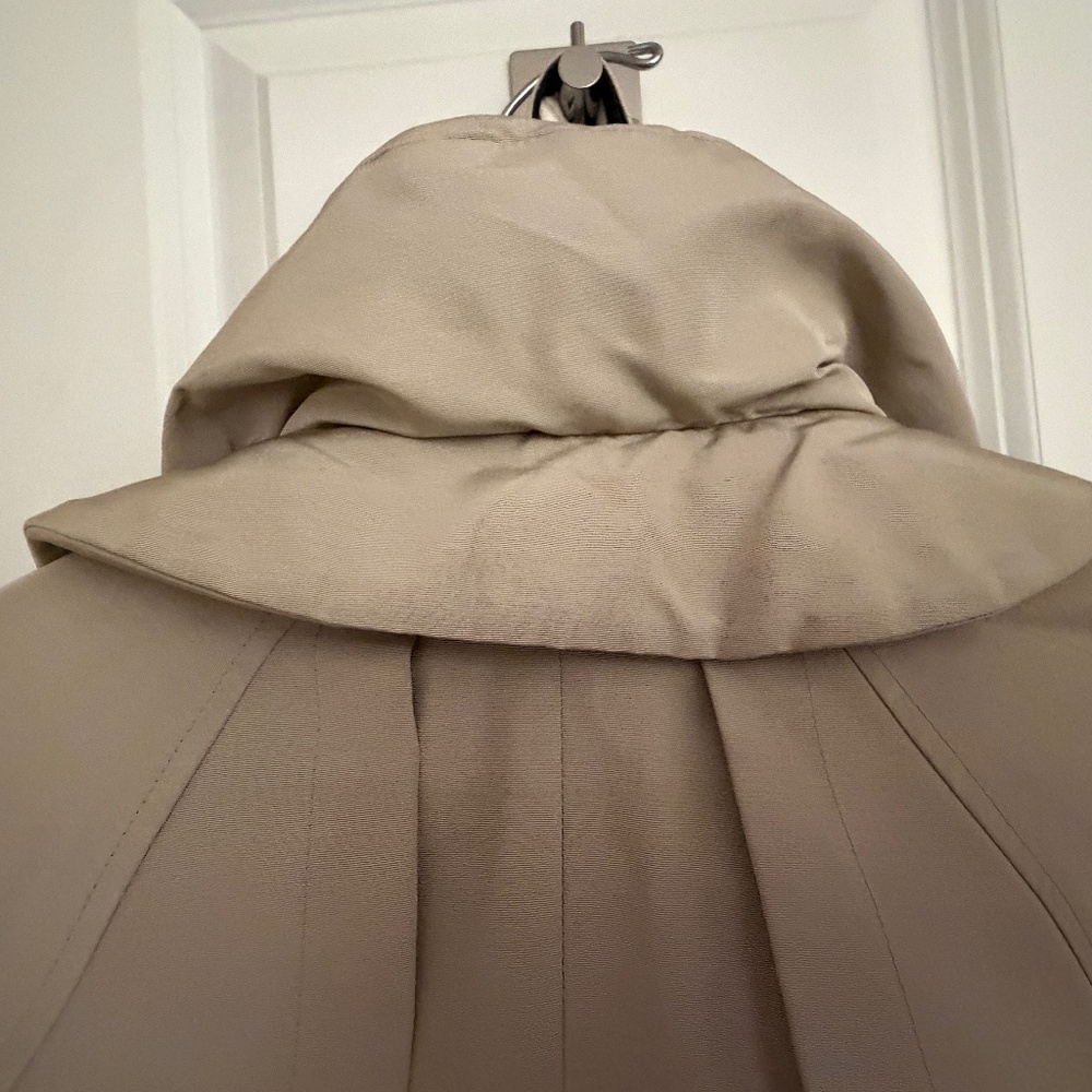 Charles Chang-Lima Beige Tan Silk Wool Trench Raincoat Sz 4 - Picture 6 of 11